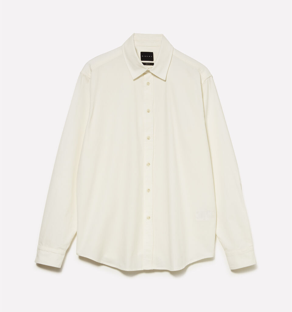 Chemise blanche en velours côtelé - chemises regular pour homme - Crème | Sisley image number 1